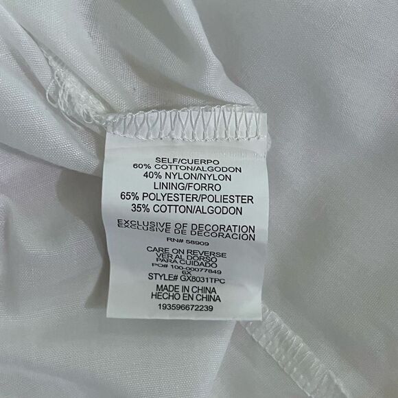 Gianni Bini White Cold Shoulder Dress Size 6x - Picture 7 of 7